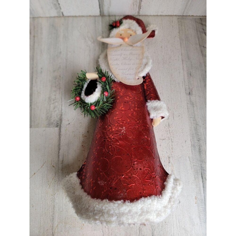 pier‎ 1 ? Metal rustic Santa Claus wreath Xmas home decor figure unique